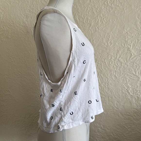 Soulcycle White Scattered Letters Logo Tank Top Small - Picture 5 of 8